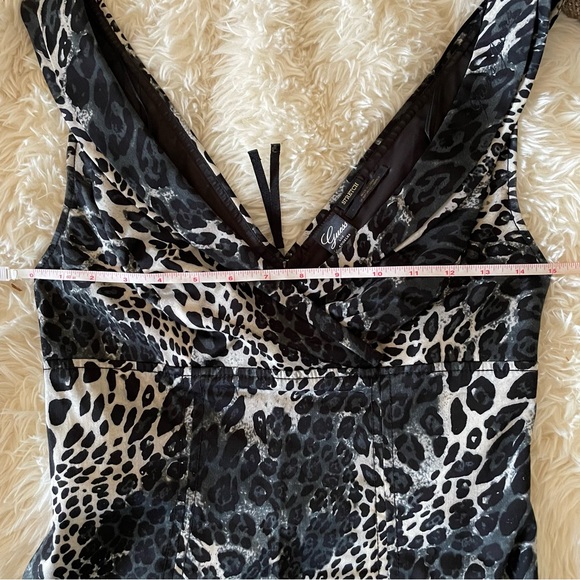 Guess Animal Print V-Neck Bodycon Dress - 7 - Picture 8 of 11